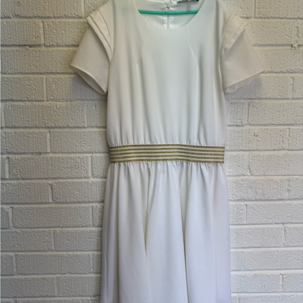 Patrizia Pepe Cream Casual Sundress with Gold Waistband